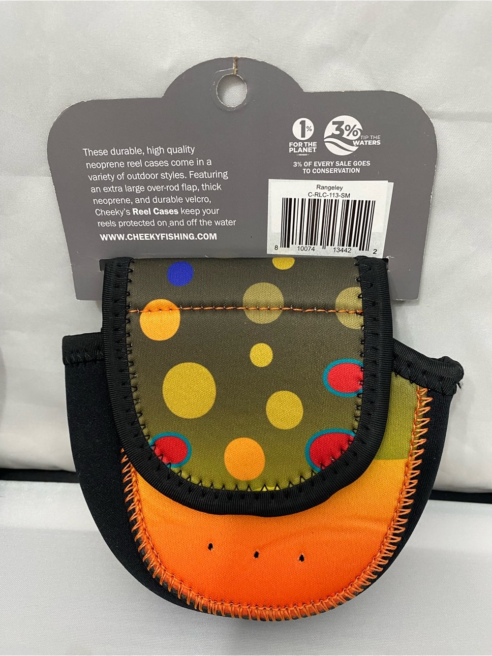 Fly Reel Case in Orange and Black - Neoprene Protection - Picture 6 of 6